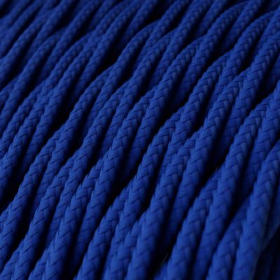 Kábel dvojžilový skrútený v podobe textilnej šnúry v kráľovskej modrej farbe, 2 x 0.75mm, 1 meter