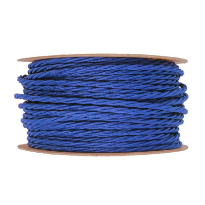 Kábel dvojžilový skrútený v podobe textilnej šnúry v tmavo modrej farbe, 2 x 0.75mm, 1 meter (1)
