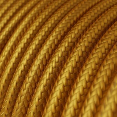 Kábel dvojžilový v podobe textilnej šnúry v zlatej farbe, 2 x 0.75mm, 1 meter-