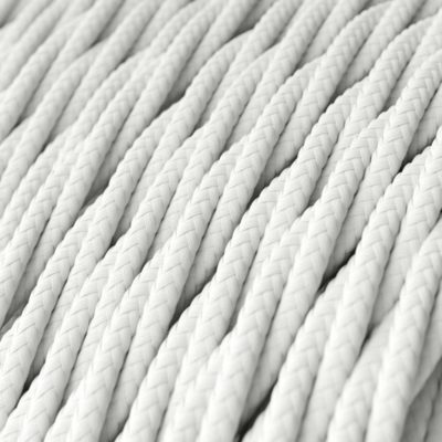 Kábel trojžilový skrútený v podobe textilnej šnúry v bielej farbe, 3 x 0.75mm, 1 meter.