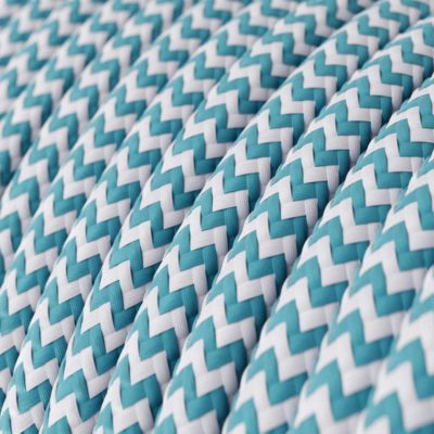 Kábel dvojžilový v podobe textilnej šnúry so vzorom Blue:White, 2 x 0.75mm, 1 meter.