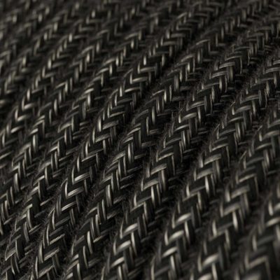 Kábel dvojžilový v podobe textilnej šnúry so vzorom, Nero:Lino, 2 x 0.75mm, 1 meter.