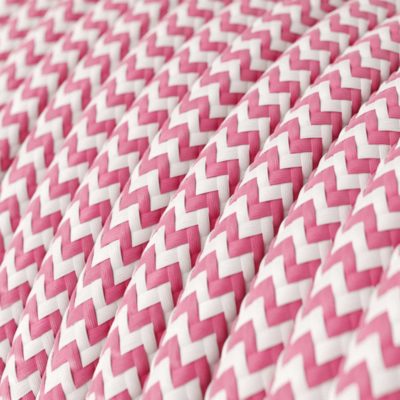 Kábel dvojžilový v podobe textilnej šnúry so vzorom White:Pink, 2 x 0.75mm, 1 meter