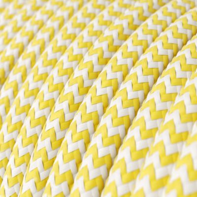Kábel dvojžilový v podobe textilnej šnúry so vzorom White:Yellow, 2 x 0.75mm, 1 meter..