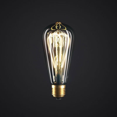 Edison Soft žiarovka, Dymová LED žiarovka - TEARDROP - 5W, E27, Stmievateľná, 2000K (1)