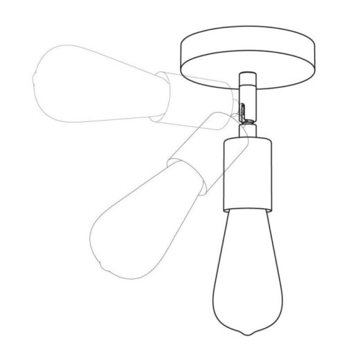 Kovová prispôsobiteľná lampa na stenu alebo strop, mosádzna farba - Image 5