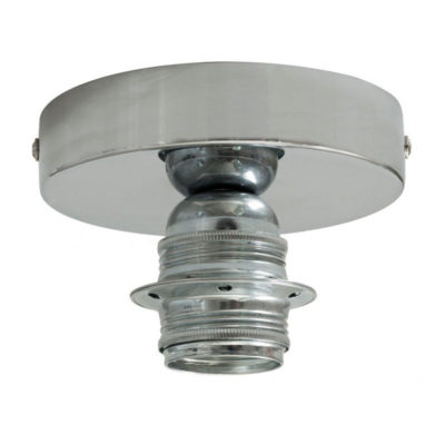 Kovové svietidlo na stenu alebo strop, možnosť pripojenia tienidla, chrómované (2)