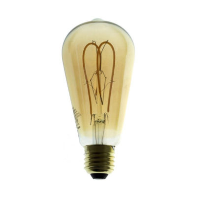 Edison Soft žiarovka, Jantárová LED žiarovka - TEARDROP - 5W, E27, Stmievateľná, 2000K (1)
