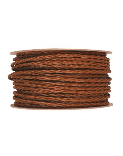 Kábel dvojžilový skrútený v podobe textilnej šnúry vo whiskey farbe, 2 x 0.75mm, 1 meter (1)