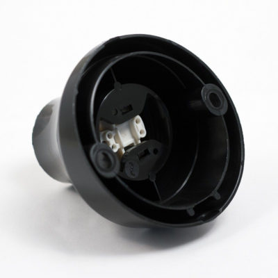 Šikmá stropná a nástenná objímka z termoplastu, E27, čierna farba (2)