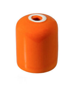 Handmade keramická objímka s príslušenstvom v oranžovej farbe – Obrázok 3