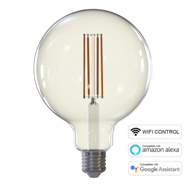 SMART WIFI LED Žiarovka, 6W, 700Lm, E27, Teplá biela, kompatibilná s AMAZON ALEXA + GOOGLE HOME