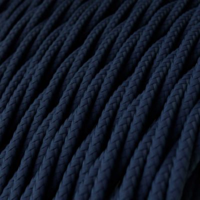 Kábel dvojžilový skrútený v podobe textilnej šnúry v tmavo modrej farbe, 2 x 0.75mm, 1 meter.