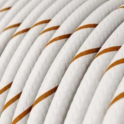 Textilný kábel HD Vertigo - biela:hnedá, 2 x 0.75mm, 1 meter-