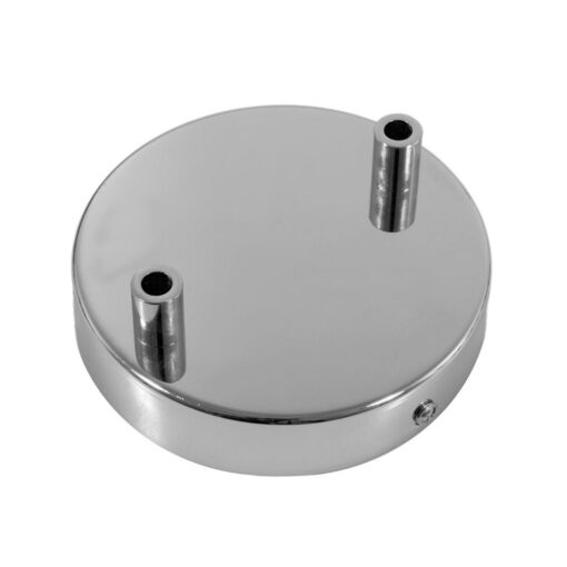 Stropný držiak pre 2 svietidlá, 12cm, kov, chrómová farba