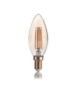 LED FILAMENT žiarovka - GOLD CANDLE - E14, Teplá biela, 4W, 300lm | Ideal Lux