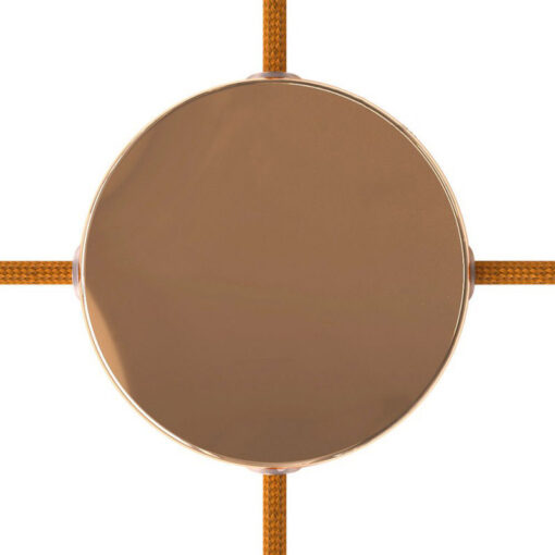 Stropný držiak so 4 bočnými otvormi, 12cm, kov, medená farba - Image 4