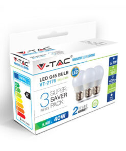 Zvýhodnené balenie, 3x E27, 5.5W, Teplá biela, 470lm, 3ks balenie