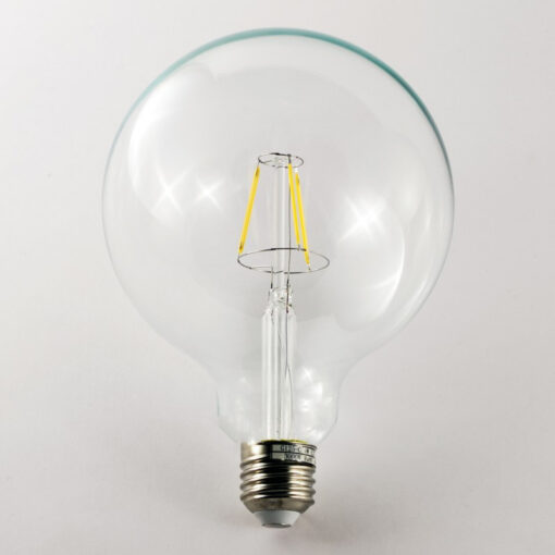 Priehľadná LED žiarovka - G125, 4W, E27, 470lm, Teplá biela | Daylight Italia - Image 3