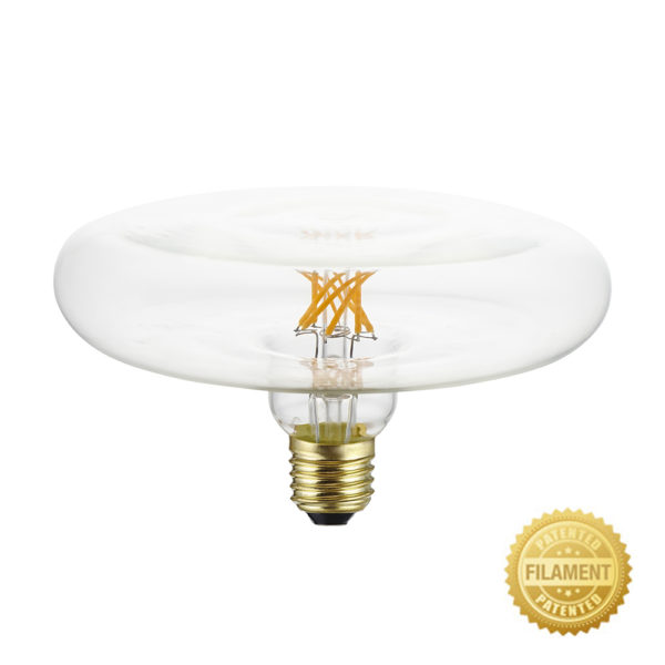 Priehľadná LED žiarovka - DASH D170, 6W, E27, 500lm, 2700K, Teplá biela, Stmievateľná