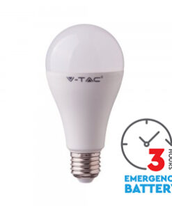LED žiarovka vybavená batériou a núdzovým modulom - E27, 9W, Studená biela, 806lm