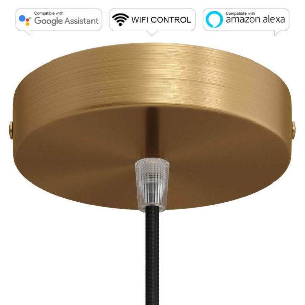 SMART WIFI Stropná rozeta kompatibilná s hlasovými asistentmi Google Home a Amazon Alexa, brúsená bronzová
