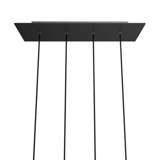 XXL Obdĺžniková kovová stropná rozeta s rozmerom 67 x 22 cm so 4 otvormi - Image 2