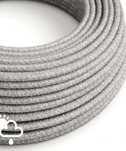 Kábel do exteriéru dvojžilový v podobe textilnej šnúry so vzorom, Gray:White, 2 x 1mm, 1 meter