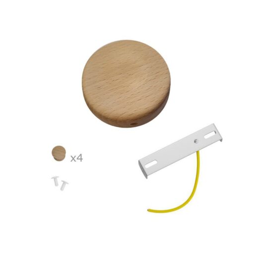 MINI drevený stropný držiak so 4 bočnými otvormi, 88mm - Image 3