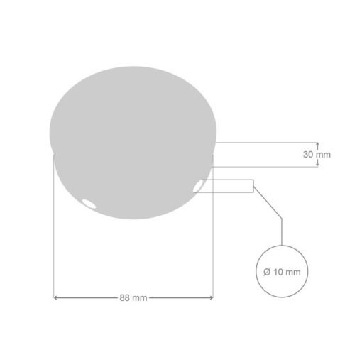 MINI drevený stropný držiak so 4 bočnými otvormi, 88mm - Image 4