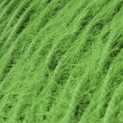 Kábel dvojžilový skrútený s chlpatým efektom v zelenej farbe, 2 x 0.75mm, 1 meter.