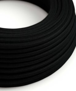 Elektrický kábel dvojžilový potiahnutý bavlnou v čiernej farbe, 2 x 0.75mm, 1 meter