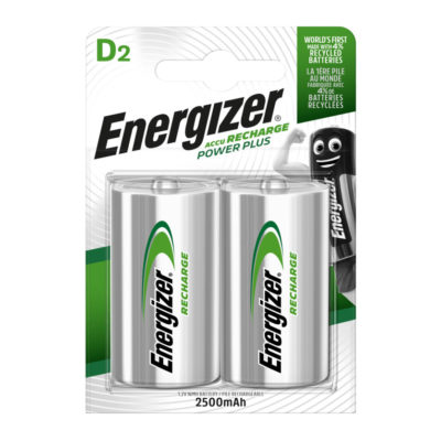 Energizer nabíjateľné batérie Power Plus D veľký monočlánok HR20, FSB2, 2500 mAh