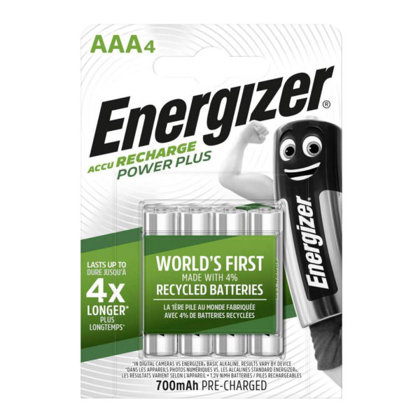 Energizer nabíjateľné batérie Power Plus Precharged mikrotužkové AAA, FSB4, 700 mAh