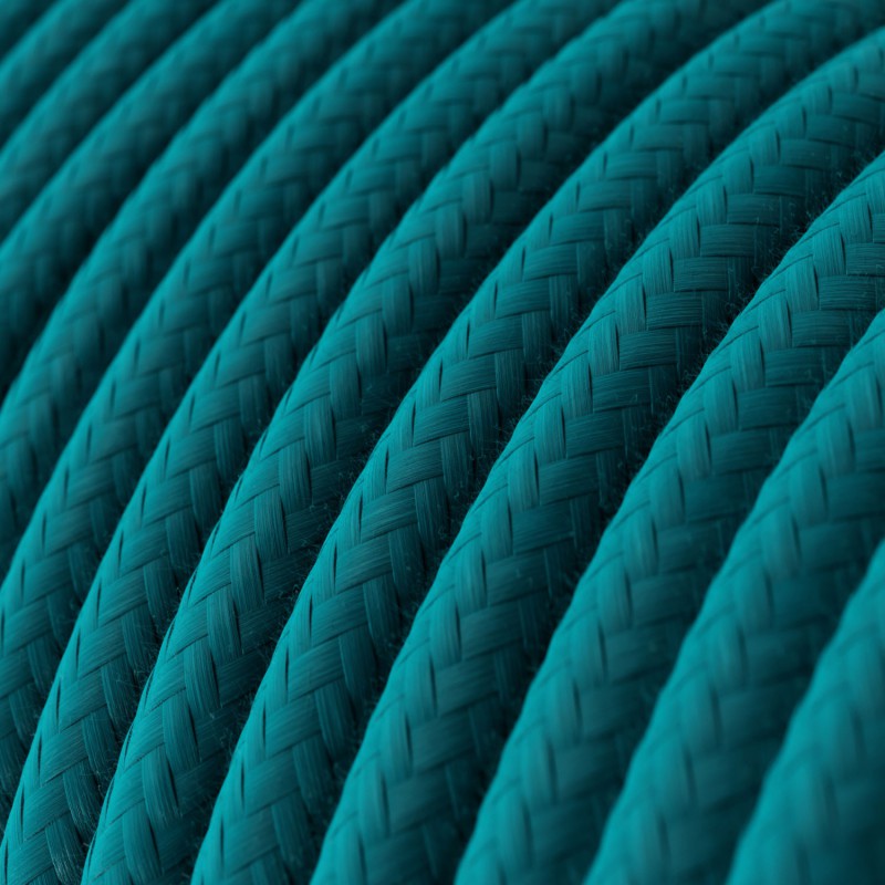 Kábel dvojžilový v podobe textilnej šnúry v tyrkysovej farbe, 2 x 0.75mm, 1 meter.