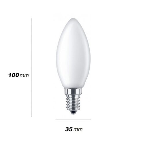 LED žiarovka s mliečnym sklom OLIVA - E14, 6W, 806lm, Denná biela | Daylight Italia - Image 3
