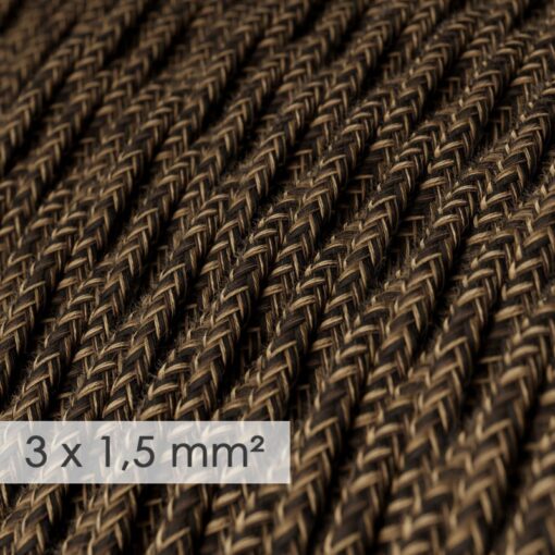 Kábel so širokým priemerom 3x1,50 skrútený so vzorom Marrone, ľan, 1 meter - Image 2
