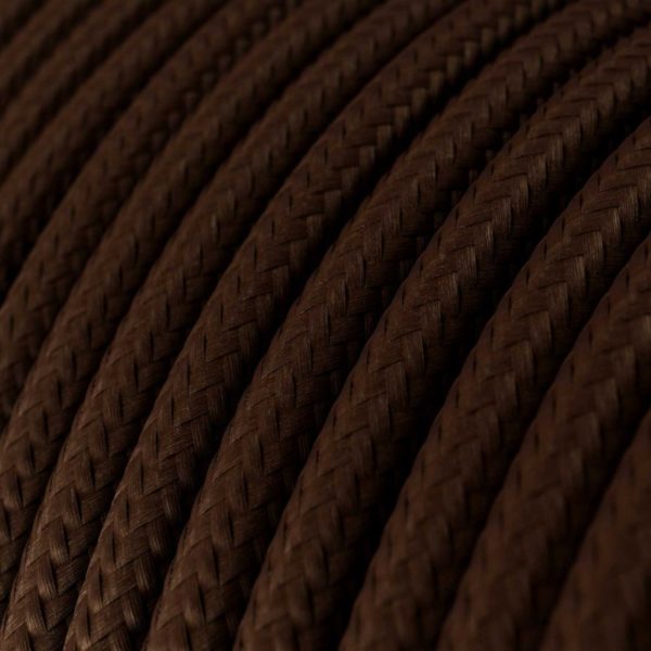 Kábel trojžilový v podobe textilnej šnúry v tmavo hnedej farbe, umelý hodváb, 3 x 0.75mm, 1 meter