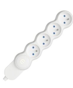 Rozbočovacia zásuvka bez elektrického kábla, 4 uzemnené zásuvky, 16A, 250V, 3500W, biela farba