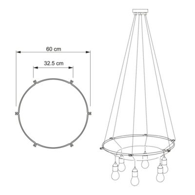 Štruktúra pre lampy v tvare kruhu je jednoduchý, ale revolučný komponent na vytváranie modulárnych závesných lámp