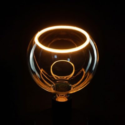 LED Globe G150 Číra dizajnová žiarovka 6W, 1900K, 320lm, Stmievateľná.
