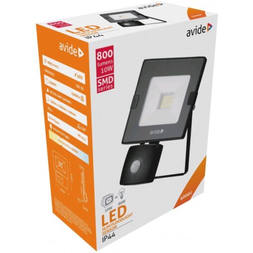 10W SLIM LED reflektor so senzorom, 800lm, Denná biela - Image 2