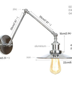Alternative view of Historická nástenná lampa Alton v striebornej farbe
