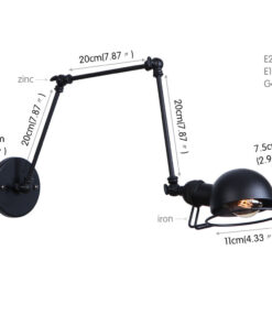 Alternative view of Historická nástenná lampa Magnum v dekoračnom štýle v čiernej farbe