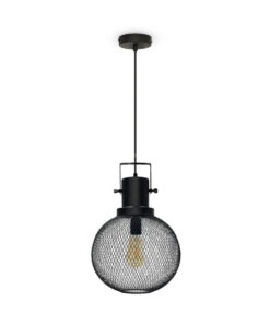 Kovové historické svietidlo závesné BLACK GLOBE