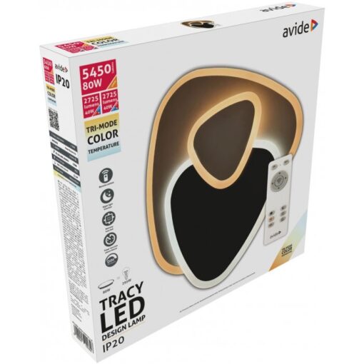 LED stropné svietidlo Design Tracy, 80W, RF ovládanie, 5450lm - Image 2