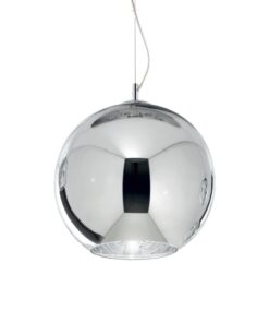 Moderný luster so sférickým difúzorom v chrómovej farbe NEMO SP1 D40 | Ideal Lux