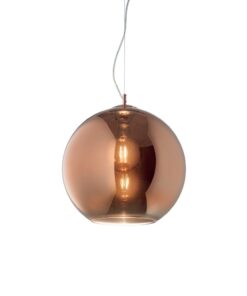 Moderný luster so sférickým difúzorom v medenej farbe NEMO SP1 D20 | Ideal Lux