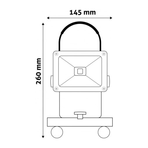 Nabíjateľný LED Reflektor, Studená biela, 10W, 560 lm - Image 3
