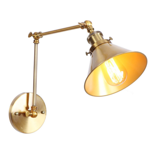 Nástenná historická lampa Provence v zlatej farbe